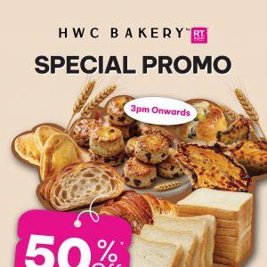 HWC Coffee Promotion: Happy Hour - 50% OFF Selected RT Pastry Breads | 6 Apr - 31 Jul 2026