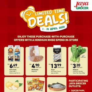 Jaya Grocer Promotion: Limited Time Deals - PWP Offers with Min RM50 Spend | 1 - 14 April 2026