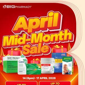 BIG Pharmacy April Mid Month Sale: Up to 60% OFF & RM30 Vouchers | 14-17 April 2026
