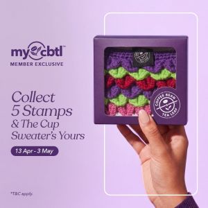 Coffee Bean Promotion: MyCBTL Member Exclusive - Free Hand-knitted Cup Sweater | 13 Apr - 3 May 2026