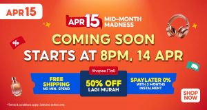 Shopee Mid Month Sale: Mid-Month Madness - 50% OFF & Free Shipping | 14-15 April 2026