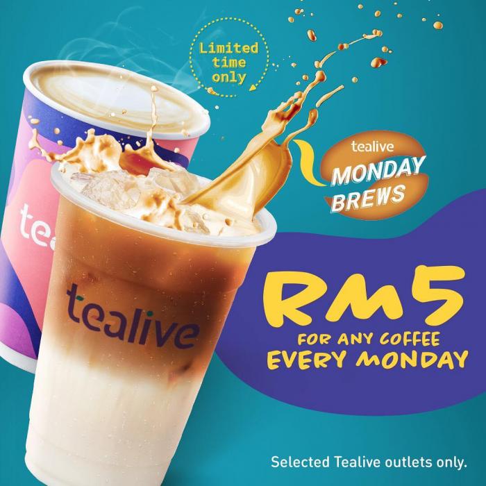 Tealive Monday Brews Promotion Coffee for RM5
