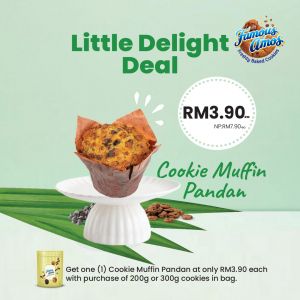Famous Amos Promotion: Little Delight Deal - Cookie Muffin Pandan at RM3.90 | April - June 2026