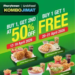 Marrybrown GrabFood Promotion: Kombo Jimat - Buy 1 Free 1 & 50% OFF | 17 - 21 Apr 2026
