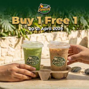 Cafe Amazon GrabFood Promotion: Weekend Deals - Buy 1 Free 1 | 17 - 21 April 2026