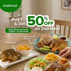 Kenny Rogers ROASTERS GrabFood Promotion: Buy 1 Get 50% OFF 2nd Meal | 17-19 Apr 2026