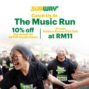 Subway Promotion: The Music Run 2026 - 10% OFF Meals & RM11 Sub | April 2026