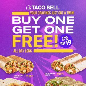 Taco Bell Buy 1 Free 1 Promotion: All Day Long - Buy 1 Free 1