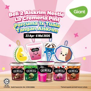 Giant La Cremeria Ice Cream Promotion: Free Hand Towel | 23 Apr - 6 May 2026