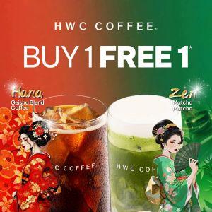 HWC Coffee GrabFood Buy 1 Free 1 Promotion: Premium Coffee & Matcha - Buy 1 Free 1 | 20-21 Apr 2026