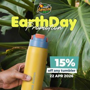 Cafe Amazon Earth Day Promotion: 15% OFF Any Tumbler | 22 April 2026
