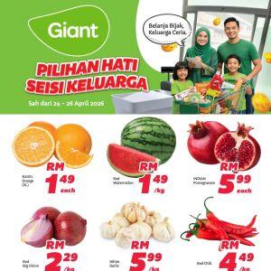 Giant Weekend Promotion: Pilihan Hati Seisi Keluarga - Fresh Siakap RM7.99 & 100 Plus RM29.99 | 24 - 26 April 2026
