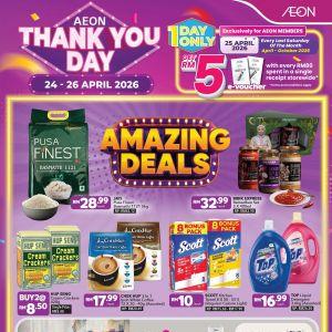 AEON Thank You Day Sale: Free RM5 e-Voucher & PS5 Combo RM2349 | 24 - 26 April 2026