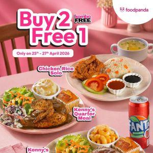Kenny Rogers Roasters FoodPanda Promotion: Meal Delivery - Buy 2 Free 1 | 25-27 Apr 2026