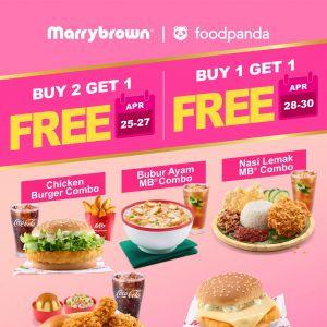 Marrybrown Foodpanda Promotion: Double The Joy - Buy 1 Free 1 & Buy 2 Free 1 | 25 - 30 April 2026