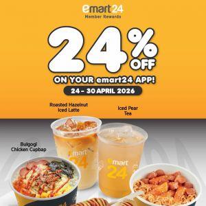 emart24 Promotion: Member Rewards - 24% OFF on App | 24-30 April 2026