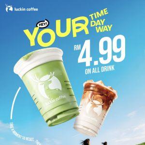 Luckin Coffee Promotion: Daily Voucher - RM4.99 on All Drinks! | 27 Apr - 1 May 2026