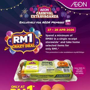 AEON Promotion: Carnival Extravaganza - Topvalu Eggs for RM1 | 27-28 April 2026