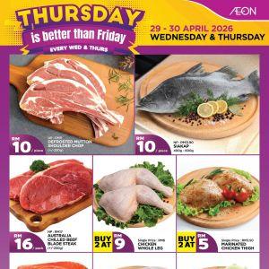 AEON Wednesday & Thursday Promotion: Fresh Grocery Deals - RM10 Siakap & Mutton | 29-30 Apr 2026