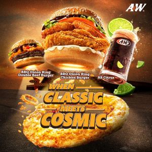A&W Menu: When Classic Meets Cosmic - NEW BBQ Onion Ring Burgers!