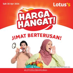 Lotus's Promotion: Harga Hangat Deals - Buy 2 Free 1 & Groceries from RM1.45 | Apr-May 2026