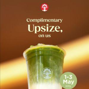 CHAGEE Promotion: Complimentary Upsize - Free Upsize Matcha Lattes | 1-3 May 2026