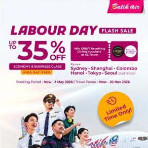 Batik Air Labour Day Promotion: Flash Sale - Up to 35% OFF Flights | May 2026