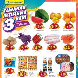 TF Value-Mart Promotion: Tawaran Istimewa 3 Hari - Groceries From RM1.29 | 1-3 May 2026