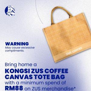 ZUS Coffee Promotion: Kongsi Tote Bag - Free With RM88 Spend