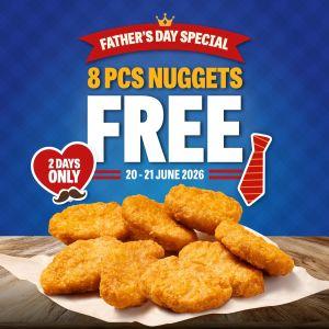 Texas Chicken Father's Day Promotion: Free 8 Pcs Nuggets - Min Spend RM25 | 20-21 June 2026