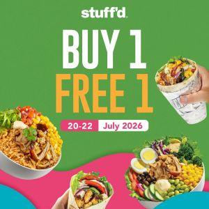 Stuff'd Buy 1 Free 1 GrabFood Promotion: Bowl & Wrap - Buy 1 Free 1 | 20-22 July 2026