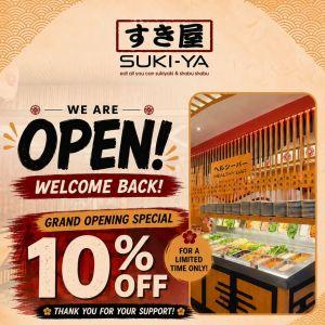 Suki-Ya Promotion: Pavilion KL Grand Reopening - 10% OFF All Day | 3-16 Aug 2026