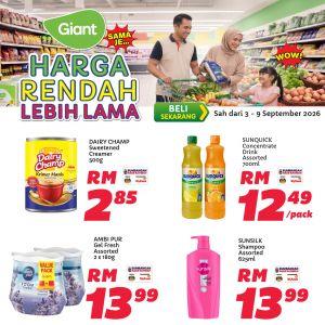 Giant Promotion: Harga Rendah Lebih Lama - Grocery Deals from RM2.39 | 3 - 9 September 2026