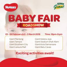 Giant Huggies Baby Fair Roadshow (23 February 2019 - 24 February 2019 & 2 March 2019 - 3 March 2019)