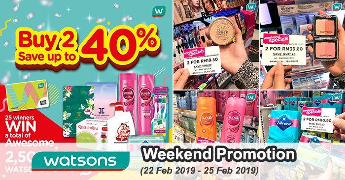 Watsons Weekend Promotion (22 Feb 2019 - 25 Feb 2019)