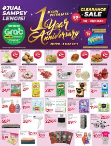 MYDIN Petra Jaya 1st Year Anniversary Promotion Catalogue (28 February 2019 - 17 March 2019)