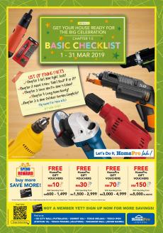 HomePro Basic Checklist Promotion Catalogue (1 March 2019 - 31 March 2019)