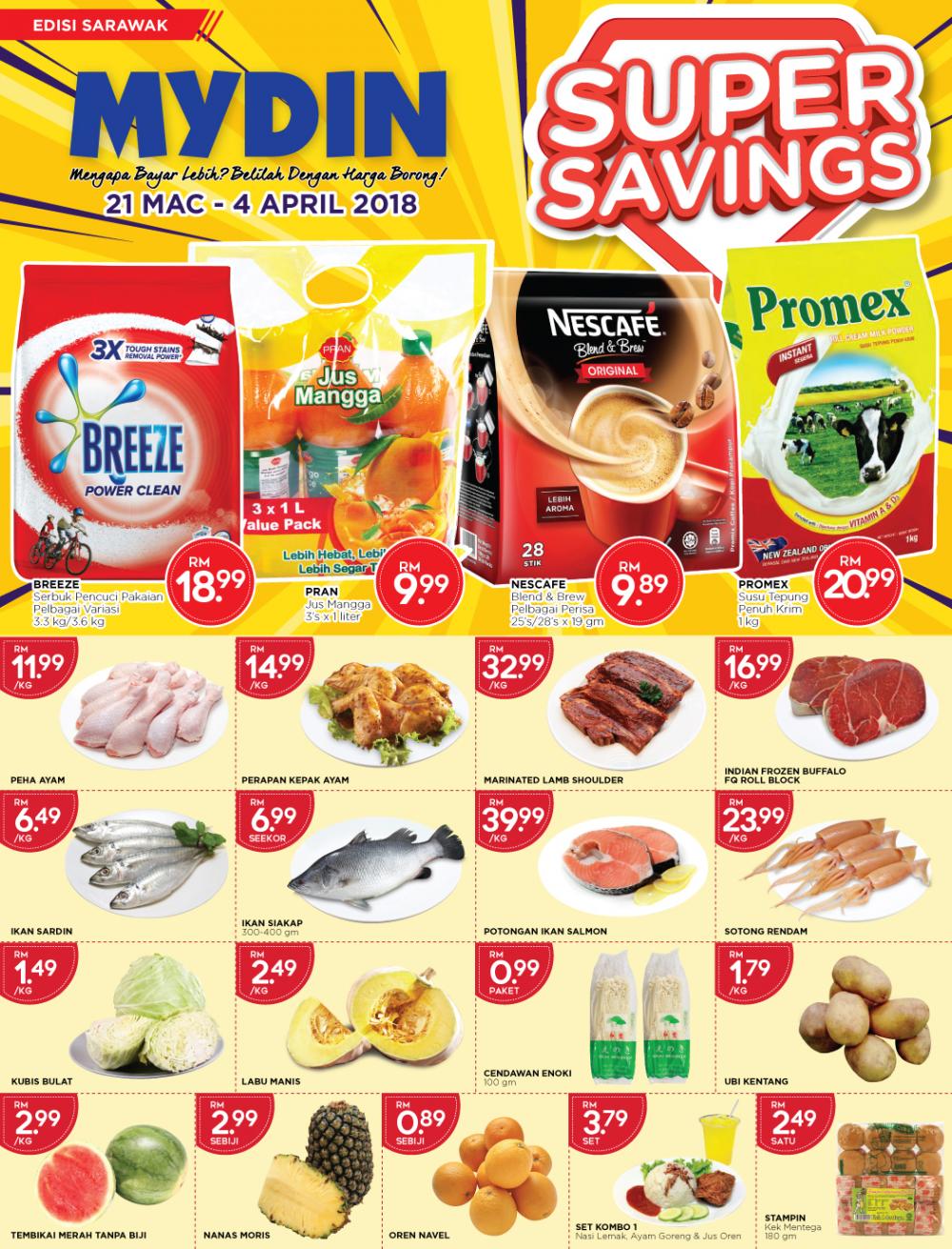 MYDIN Super Savings Promotion Catalogue at Sarawak (21 March 2019 - 4 April 2019)