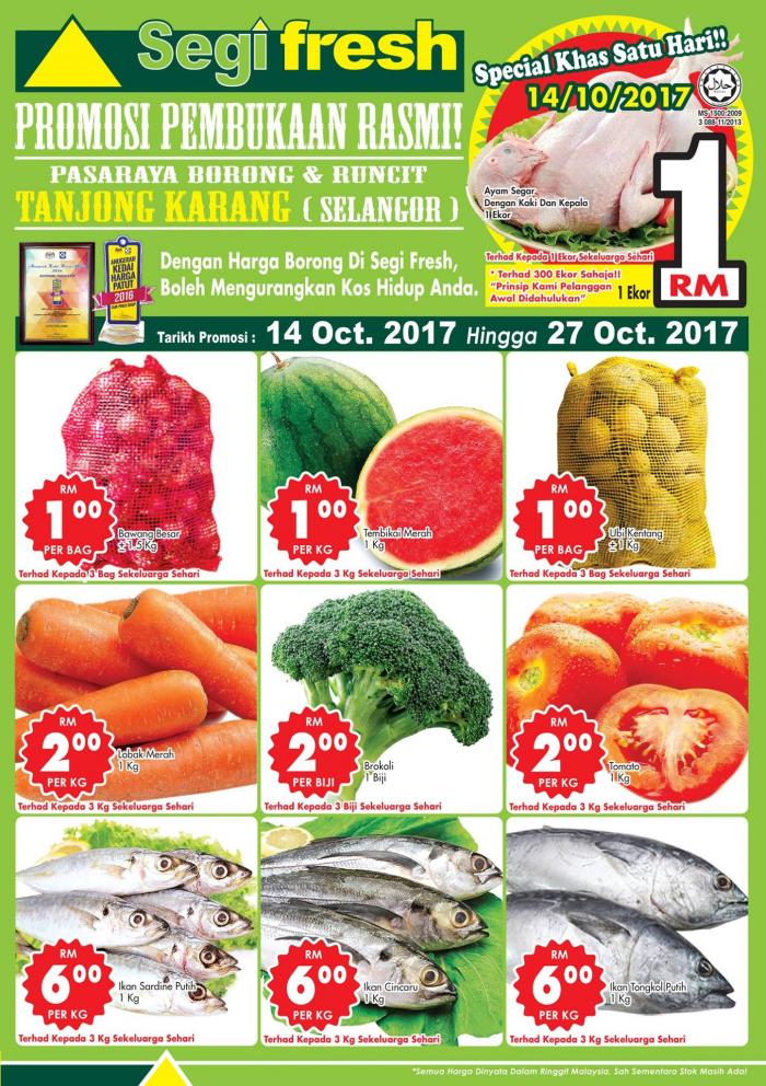 Segi Fresh Tanjung Karang Opening Promotion (14 October 2017 - 27 October 2017)