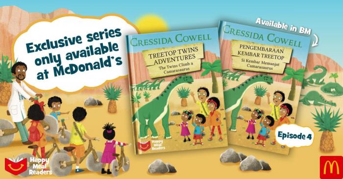 McDonald's FREE Happy Meal Readers - The Twins Climb a Camarasaurus