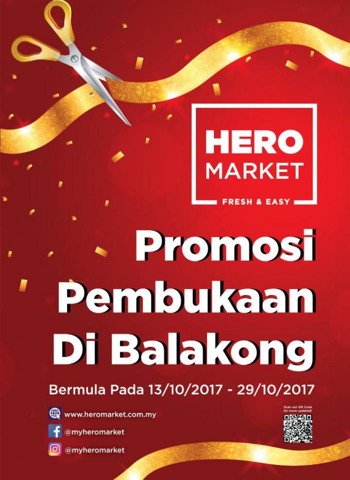 HeroMarket Balakong Opening Promotion (13 October 2017 - 29 October 2017)