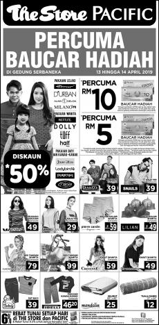The Store and Pacific Hypermarket Weekend Promotion (13 Apr 2019 - 14 Apr 2019)