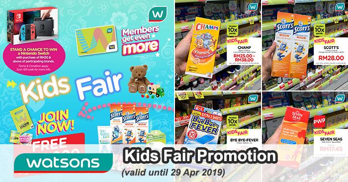 Watsons Kids Fair Promotion (valid until 29 Apr 2019)