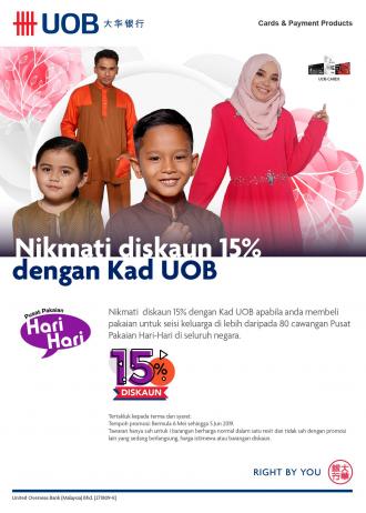 Pusat Pakaian Hari-Hari 15% Discount with UOB Card (6 May 2019 - 5 June 2019)
