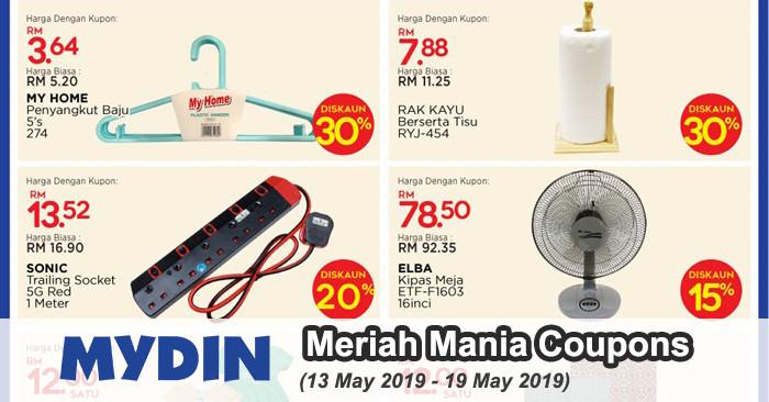 MYDIN Meriah Mania Coupons Promotion (13 May 2019 - 19 May 2019)