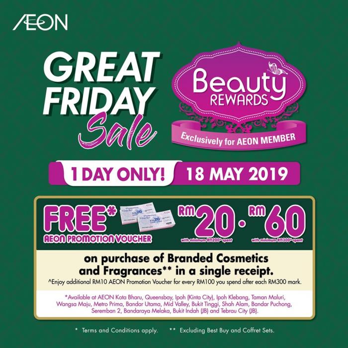 AEON Beauty Rewards Free Voucher (18 May 2019)