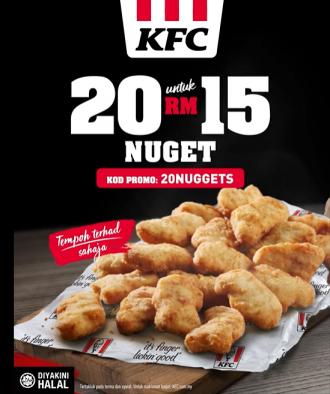 KFC 20pcs Nuggets for only RM15
