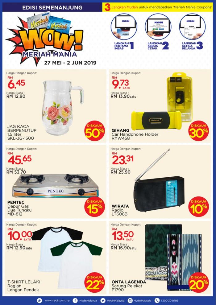 MYDIN Meriah Mania Coupons Promotion (27 May 2019 - 2 June 2019)