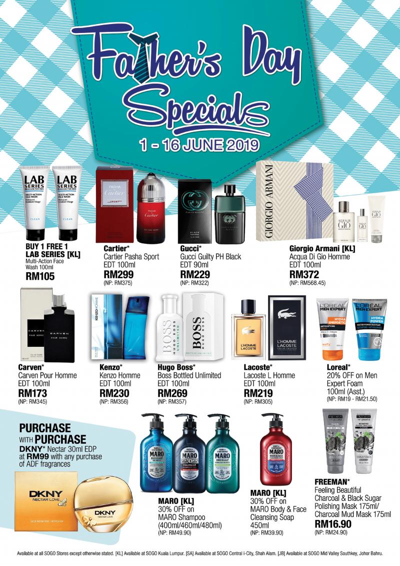 SOGO Father's Day Special Promotion (1 June 2019 - 16 June 2019)