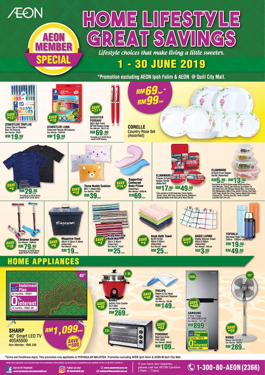 AEON June Home Lifestyle Great Savings (1 June 2019 - 30 June 2019)